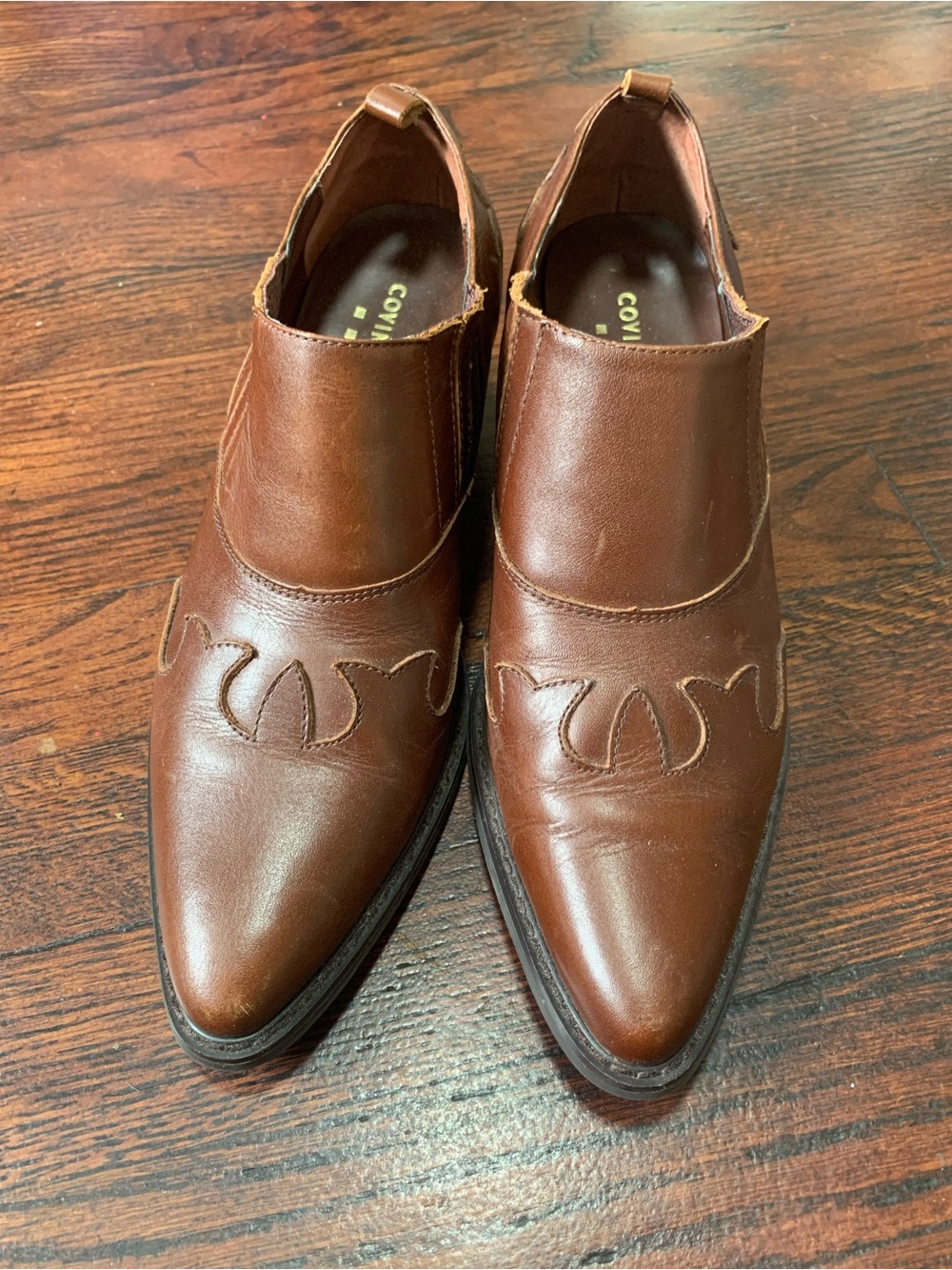 Covington Odessa Brown Leather Western Ankle Booties Women’s Size 8M
